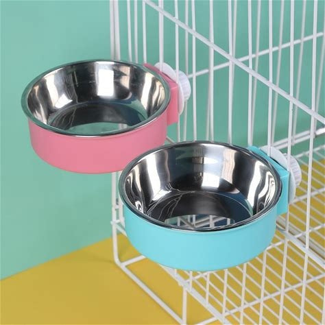 Petzindia Stainless Steel  Bowl Removable Hanging Food Water Pets Cage Coop Cup With Bold Holder