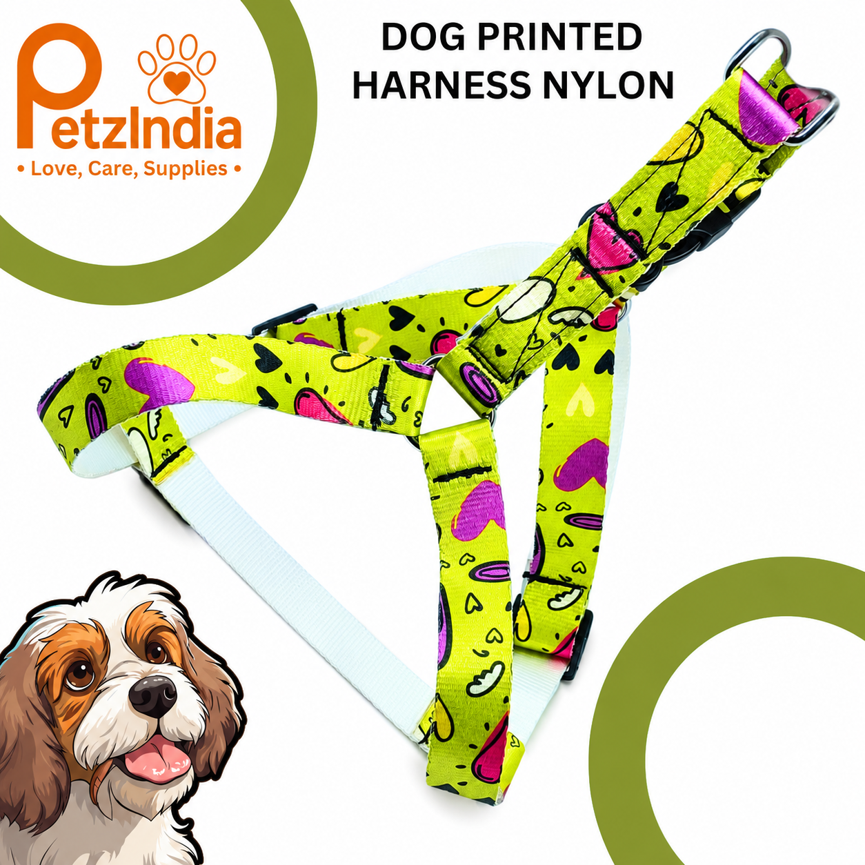 PetzIndia Nylon Printed Bodybelt For Dog