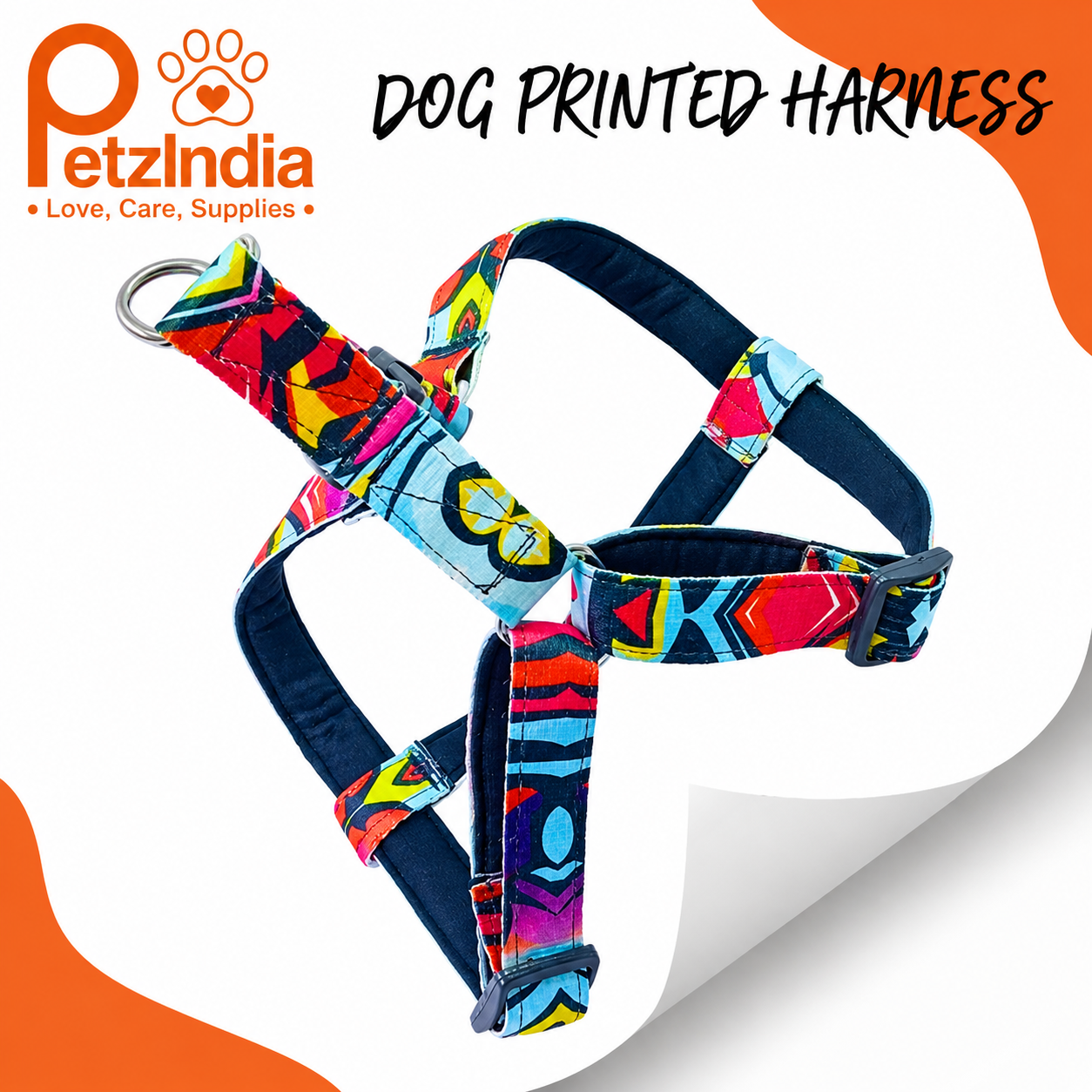 PetzIndia Premium Printed Adjustable Dog Harness
