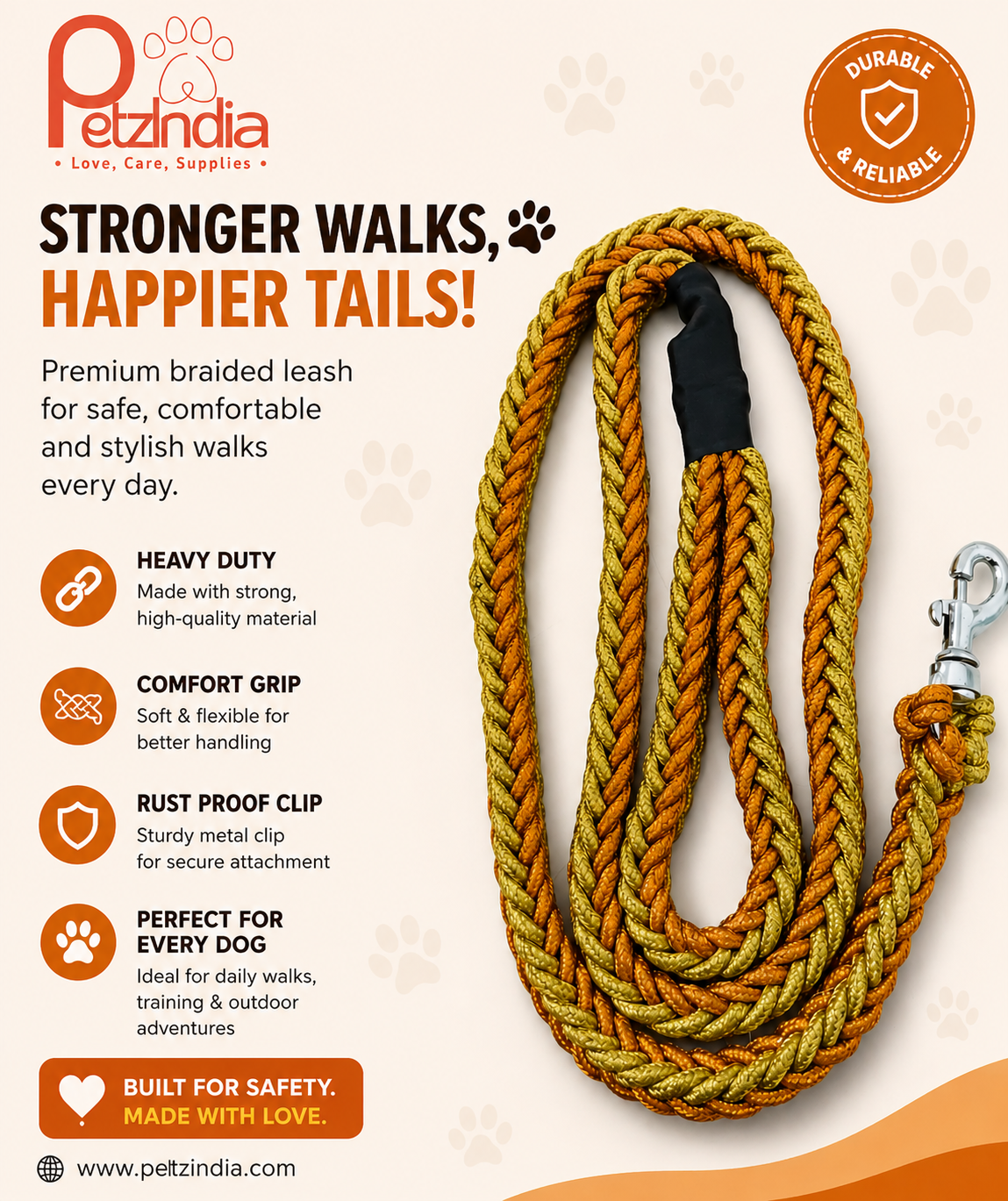 PetzIndia Cotton Thread Rope Lead For Dog