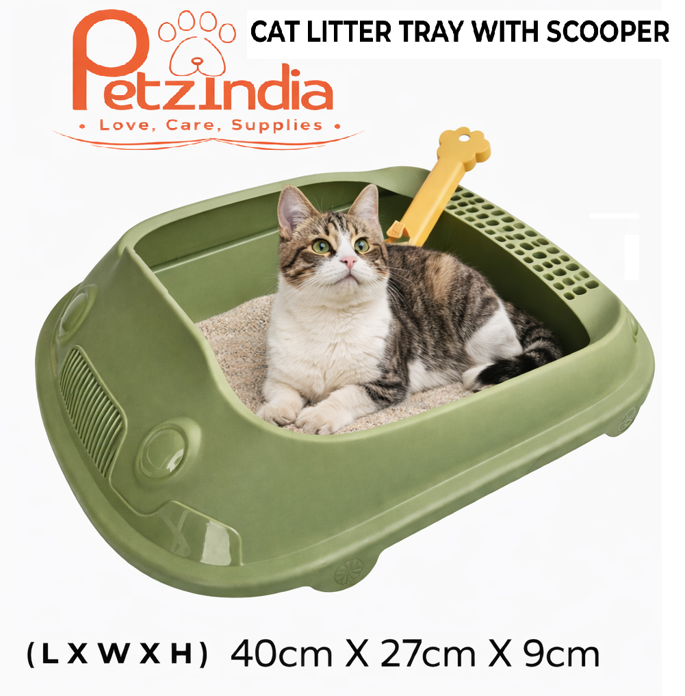 PetzIndia Cat Litter Tray With Scooper Large Size