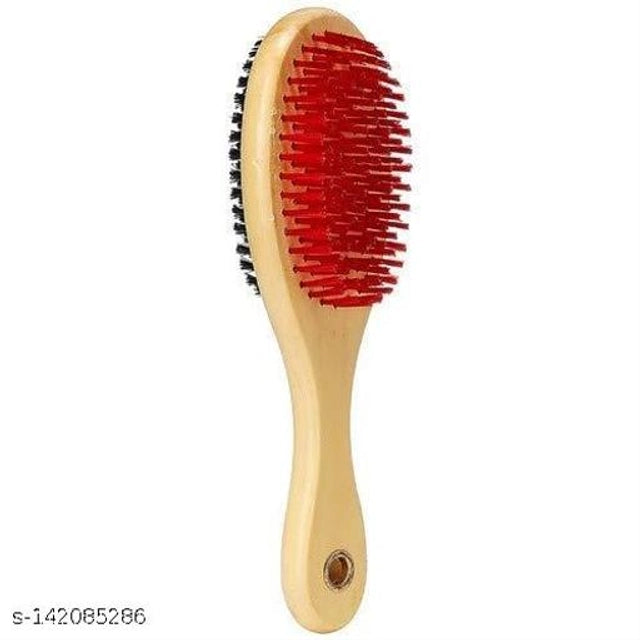 Wooden Grooming Double Sided Brush for Pet (Multicolor)