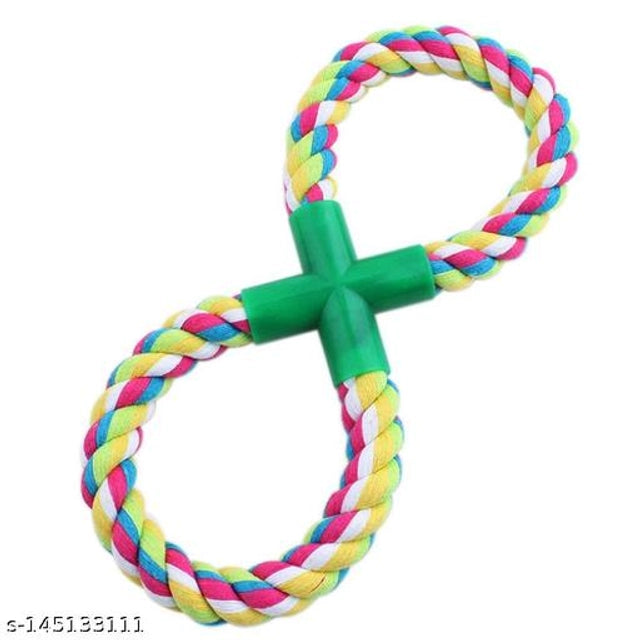 Cotton Rope Loop Tug Chew Toy for Pet (Multicolor)