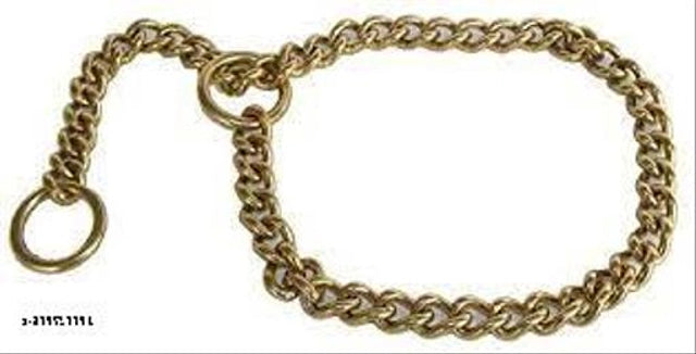 Brass Coller Chain for Large Dog (Multicolor, 18 inches)